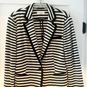 Calvin Klein black and white stripe blazer, size L